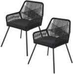 Juskys Fém székek Kastos 2 db - fekete (51531)