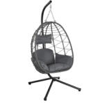 Juskys Aria rattan függőfotel - sötétszürke (51442)