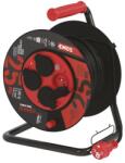 EMOS Cablu prelungitor exterior pe tambur 25 m / 4 prize / negru / cauciuc-neopren / 230V / 2, 5 mm2