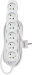 EMOS Cablu prelungitor 5 m / 6 prize / alb / PVC / 1, 5 mm2