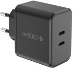 DVICED DV221011 65W 2xType-C GaN fekete hálózati töltő + Type-C kábel (DV221011)