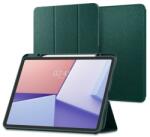 Spigen ACS07672 Tablet Tok - Apple iPad Air 13, Asztali tartós, Oldalra Nyíló, Textil, Zöld
