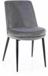 SIGNAL MEBLE Kayla Velvet Bársony Étkezőszék Szürke Fekete Fém Vázzal (KAYLAVCSZ)