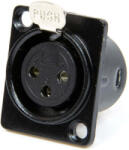 Thunder Germany XLR-563 XLR mama beépíthető aljzat, D ház, fekete (2, 5 x 3 cm)
