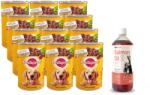 PEDIGREE PEDIGREE Adult konzerv 12x1200g - nedves teljes értékű eledel felnőtt kutyáknak, zselés csirkével + LAB V lazacolaj kutyáknak és macskáknak 1000ml