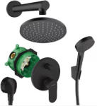 Hansgrohe Vernis Blend Zuhanyrendszer CSOMAG egykaros rejtett csapteleppel matt fekete 71466670-26271670