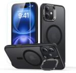 ESR 070253 ESR Apple iPhone 16 Classic Hybrid Kickstand Halolock MagSafe tok kitámasztóval, matt fekete + edzett üveg, átlátszó (070253)