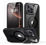 ESR 70267 ESR Apple iPhone 16 Pro Classic Hybrid Kickstand Halolock MagSafe tok kitámasztóval, átlátszó fekete + edzett üveg, átlátszó (70267)