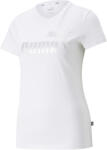 PUMA Essentials+ Metallic Logo Tee Női PUMA White Silver Metallic L fehér|szürke