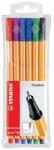 STABILO Liner 0, 4 mm, varf fetru, 6 culori/set, STABILO Point 88 (SW168806)