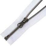  Fém cipzár nyitható #5T0-V 65 cm antik ezüst fogazat - Fehér 101