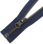  Fém cipzár nyitható #5T0-V 70 cm antik ezüst fogazat - Sötétkék 330