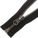  Fém cipzár nyitható #5T0-V 65 cm antik ezüst fogazat - Fekete 332