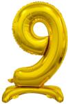 GoDan Balon din folie 9 cu suport auriu 74 cm
