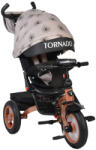 NOVOKIDS Tricicleta cu copertina Novokids Tornado , Cu melodii si lumini, Roti gomflabile din cauciuc, Pozitie somn, Scaun reversibil cu invartire 360 grade , Cadru metalic, Dimensiuni 110X60X90 cm, Crem (NKTO