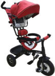 Baby Care Tricicleta cu copertina Baby Care My first Trike, pedale si maner parinti, scaun reversibil cu invartire 360 grade, cadru metalic, Rosu Bordeaux (TRICIBCARERED)