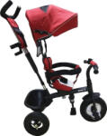 NOVOKIDS Tricicleta cu copertina NOVOKIDS Baby C, roti din cauciuc, frana si maner pentru parinti, cadru metalic, Bordeaux (NKBORDTRIKE)