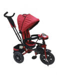 NOVOKIDS Tricicleta cu copertina NOVOKIDS Super Trike, Cu melodii si lumini, Roti din cauciuc, Pozitie somn, Scaun reversibil cu rotatie 360 grade, Rosu Bordeaux (NKSPRTRIKEREDB)