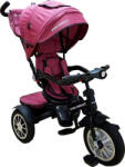 Baby Care Tricicleta cu copertina Baby Care Turbo Bike , cu far luminos, roti din cauciuc, pozitie somn, pedale si maner pentru parinti, scaun reversibil cu invartire 360 grade , cadru metalic, dimensiuni 110X4