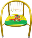 NOVOKIDS Scaun metalic pentru copii Novokids Little chair , Sezut moale cu sunete, Pentru interior si exterior, Dimensiuni 36x36x34 cm , Galben (NKLTCHYLW)