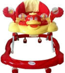 BabyCare Premergator Reglabil in 3 Trepte Baby Care Ratusca, Pliabil, 8 Roti, Cu Melodii, Rosu (RRAT)
