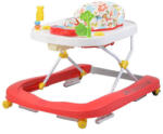 NOVOKIDS Premergator Premium reglabil in 3 trepte de inaltime NOVOKIDS ZooZoo Baby , Roti silentioase din silicon, Cu melodii, Animalute, Pliabil, Rosu (NKZOORED)