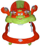 BabyCare Premergator Reglabil in 3 Trepte Baby Care Ratusca, Pliabil, 8 Roti, Cu Melodii, Portocaliu si Verde (PVRAT)
