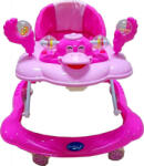 NOVOKIDS Premergator reglabil in 3 trepte NOVOKIDS Baby C, cu melodii, roti silentioase din silicon, Ratusca, Pliabil, Roz (NKBBCPINK)