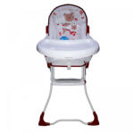 Baby Care Scaun de masa pentru copii si bebe Baby Care CH , Pliabil, Centura de siguranta, Sezut comfortabil, Masuta detasabila, Model Ursulet , Rosu cu Alb (BCCHREDWHITEBEAR) Scaun de masa bebelusi, inaltator