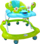 NOVOKIDS Premergator reglabil in 3 trepte NOVOKIDS Baby C, cu melodii, roti silentioase din silicon, Ratusca, Pliabil, Verde Turquoise (NKBBCTORQ)