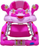 BabyCare Premergator cu sistem de balansare Baby Care H914 , roti din silicon, cu melodii, Ratusca, Pliabil, ROZ (BBCH914PINK)