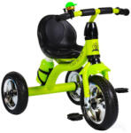 NOVOKIDS Tricicleta cu pedale NOVOKIDS Chavalier , Cu sonerie si sticla de apa, max 20 kg, Roti din spuma cauciucata EVA, Cadru metalic, Dimensiuni 75X54X46 cm, Verde (NKCHEVALGREEN)