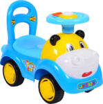 NOVOKIDS Masinuta cu functie de trotineta fara pedale NOVOKIDS Super Hipo Car , Cu melodii si sunete, maxim 25 kg , Pentru interior si exterior, Model Hipopotam, Albastru (NKSHIPOCARBLUE)