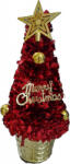 NOVOKIDS Brad artificial de Craciun NOVOKIDS Mini Christmas Tree, Pentru casa si birou, Cu decoratiuni si suport incluse, Coroana bogata, Inaltime 35 cm, Pom de Craciun, Ecologic, Rosu (NKMINICHRTRED)
