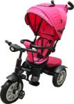 Baby Care Tricicleta cu copertina Baby Care Turbo Bike, Cu far luminos, Roti din cauciuc, Pozitie somn, Pedale si maner pentru parinti, Scaun reversibil cu rotatie 360 grade , Cadru metalic, Dimensiuni 110X60X9