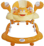 NOVOKIDS Premergator Reglabil in 3 Trepte NOVOKIDS Happy Duck , Ratusca, Pliabil, 8 Roti, Cu Melodii, Galben cu Portocaliu (NKHDPORT)