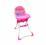 Baby Care Scaun de masa pentru copii si bebe Baby Care CH , Pliabil, Centura de siguranta, Sezut comfortabil, Masuta detasabila, Model Floricele , Roz (BCCHPINKFLOWER) Scaun de masa bebelusi, inaltator