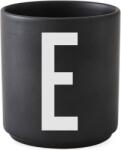 Design Letters Cană AJ litera E neagră de porțelan (10204000E)