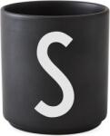 Design Letters Cană AJ litera S neagră de porțelan (10204000S)
