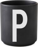 Design Letters Cană AJ litera P neagră de porțelan (10204000P)