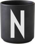 Design Letters Cană AJ litera N neagră de porțelan (10204000N)