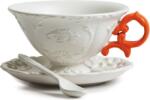 Seletti Ceașcă pentru ceai I-Tea portocalie cu farfurioară și linguriță (09858ara)