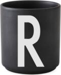 Design Letters Cană AJ litera R neagră de porțelan (10204000R)