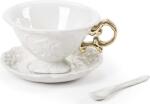 Seletti Ceașcă pentru ceai I-Wares Gold cu farfurioară și linguriță (09868)