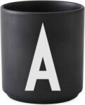 Design Letters Cană AJ litera A neagră de porțelan (10204000A)