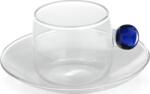 Zafferano Ceașcă pentru ceai Bilia 220 ml albastră cu farfurioară (BA00707)