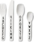 Design Letters Детски прибори за хранене AJ Kids бели 4 части (20202901WHITE)
