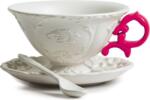 Seletti Ceașcă pentru ceai I-Tea fucsia cu farfurioară și linguriță (09858fuc)