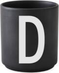 Design Letters Cană AJ litera D neagră de porțelan (10204000D)
