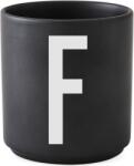 Design Letters Cană AJ litera F neagră de porțelan (10204000F)